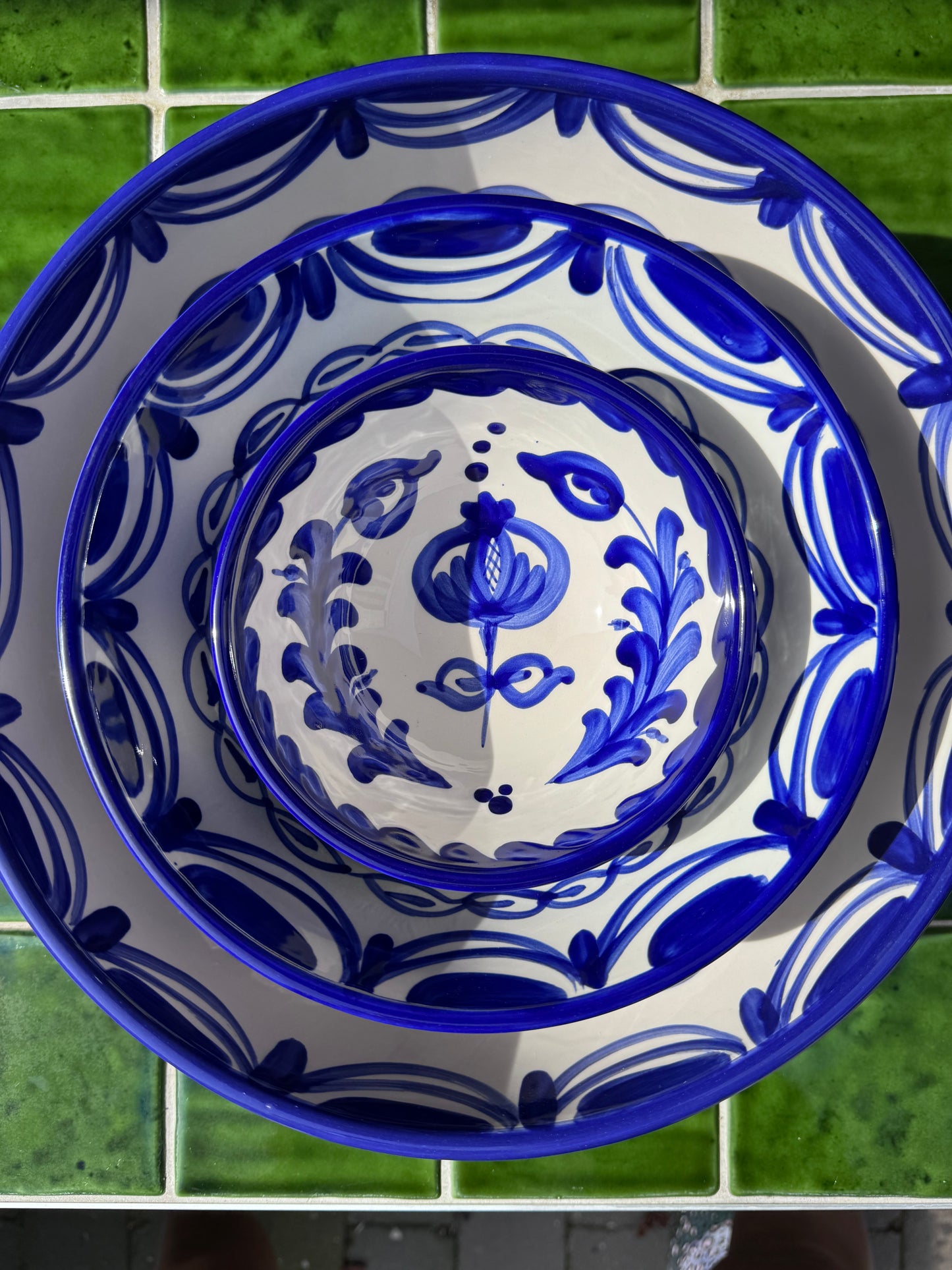 Keramieken kommen blauw met wit - mediterrane stijl | J-Line GRANADA