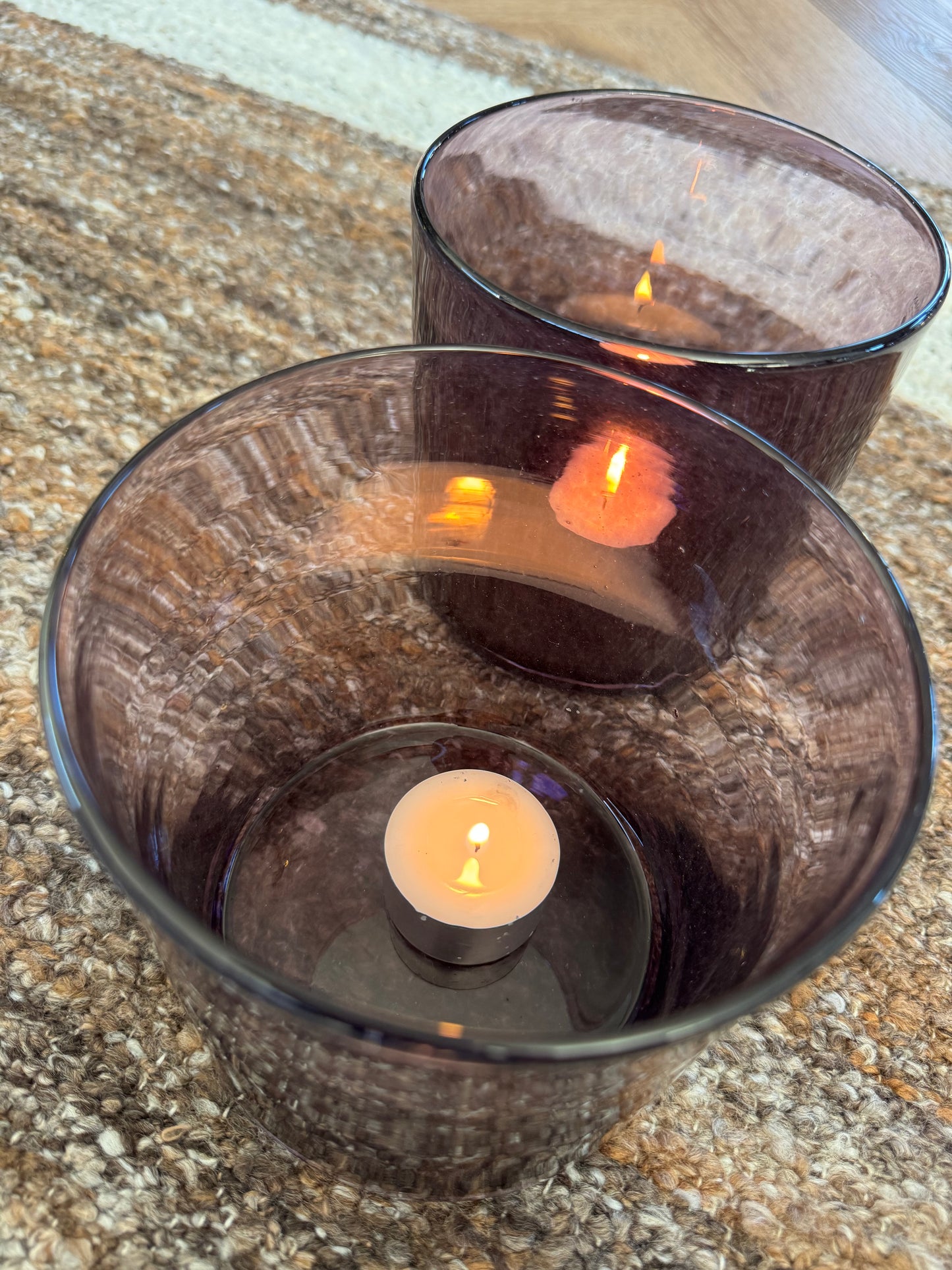 Glazen windlicht van het merk Pomax | Decoratief & aubergine kleur - SKLO