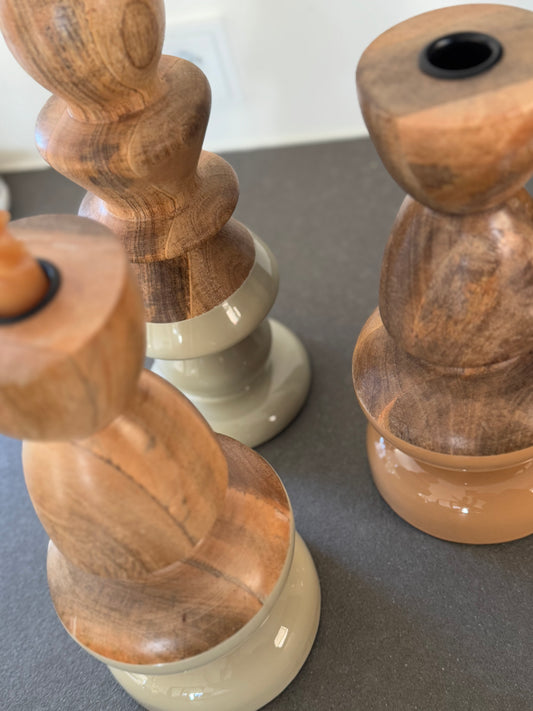 Neutrale kandelaar hout | Modern, Scandinavisch & landelijk - HAILEY