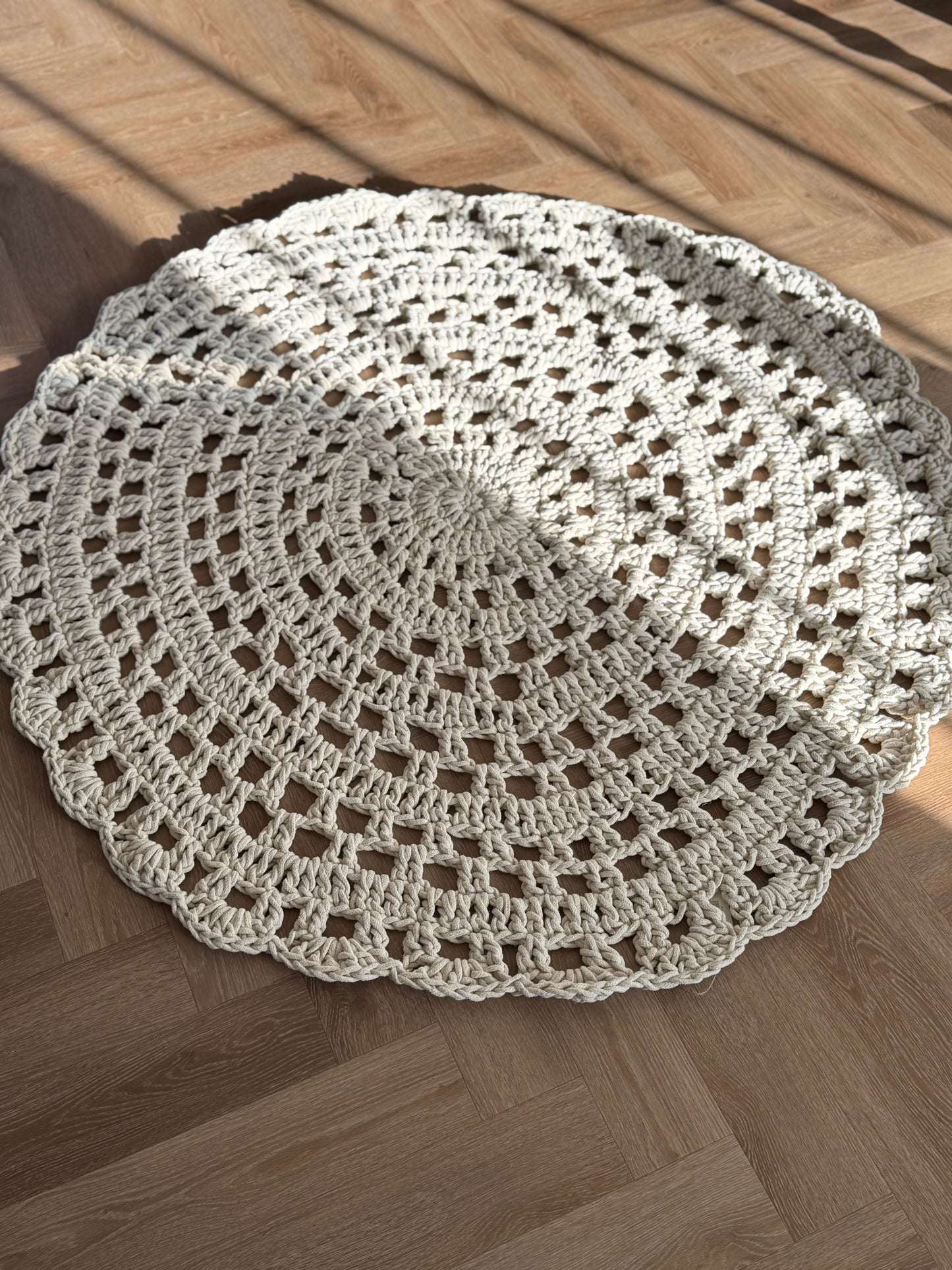 Crochet rond vloerkleed - LIVIA
