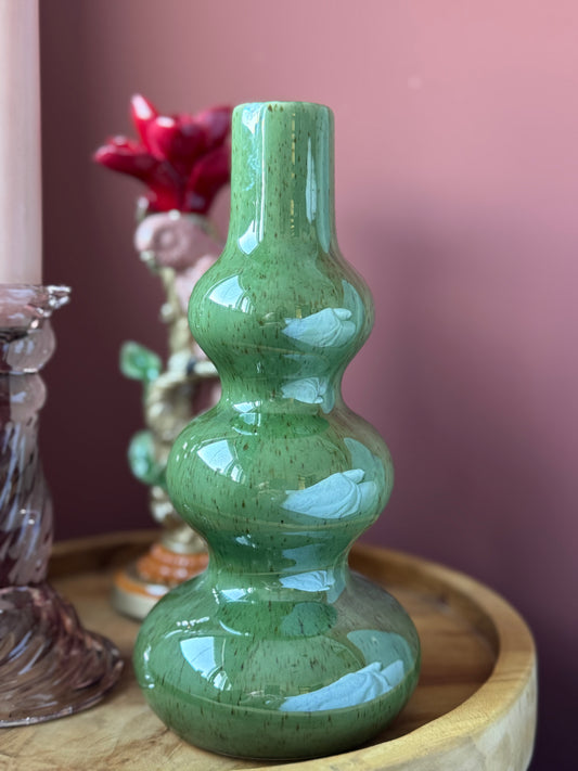 Aardewerk vaas groen | decoratief - BASIL