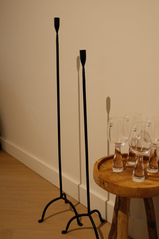 Kandelaar set met 3 poten - metalen design zwart of wit van Pomax | LIZZIE
