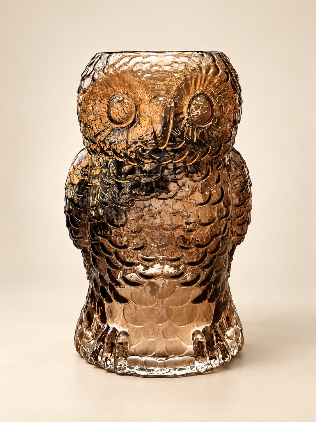 Uil vaas | Bruin glas - LOLA