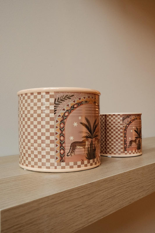 Bloempot aardewerk bruin - plantenpot met tijger design | TIGER