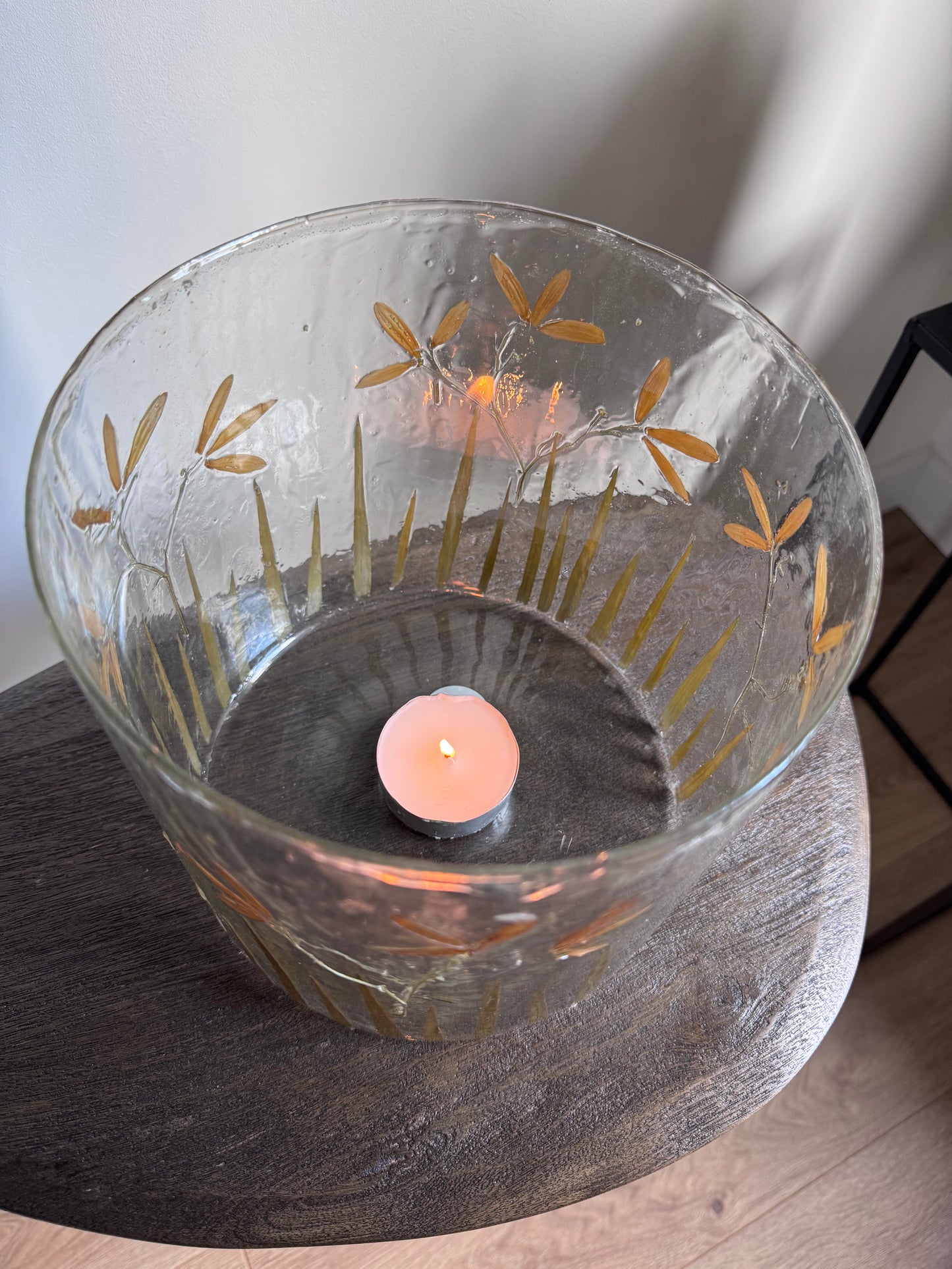 Handgemaakt windlicht | Glas - FLORA