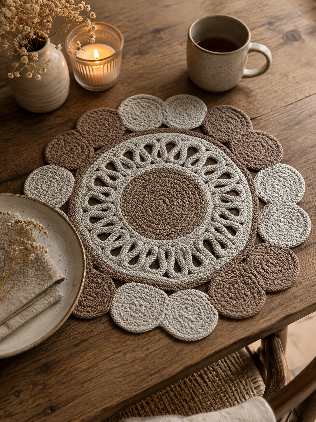 Handgeweven placemat beige crème – Katoen | CRIS