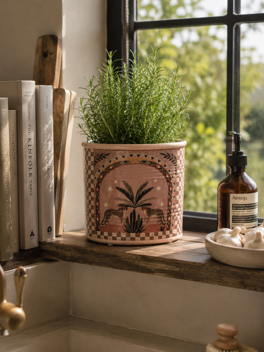 Bloempot aardewerk bruin - plantenpot met tijger design | TIGER