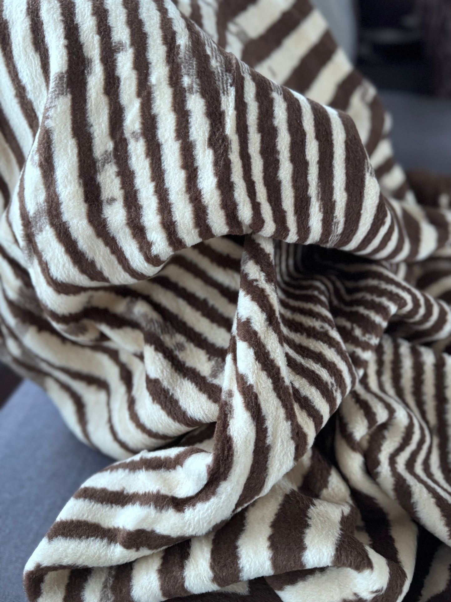 Plaid katoen bruin crème 200x150 - zacht woondeken | CORFINO