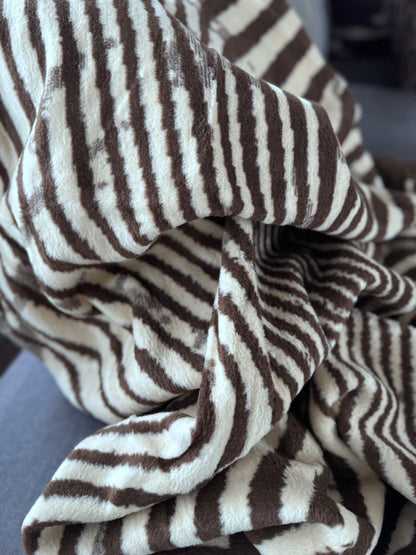 Plaid katoen bruin crème 200x150 - zacht woondeken | CORFINO
