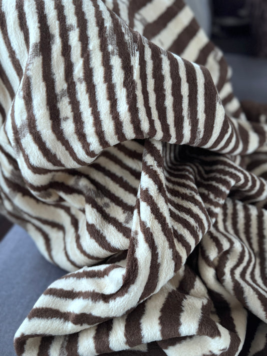 Plaid katoen bruin crème 200x150 - zacht woondeken | CORFINO
