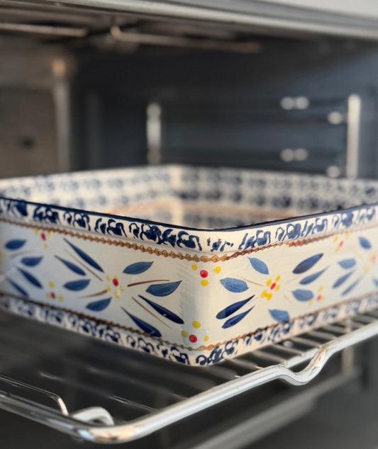 Ovenschaal keramiek blauw wit – mediterrane schaal (ovenbestendig) | JIP