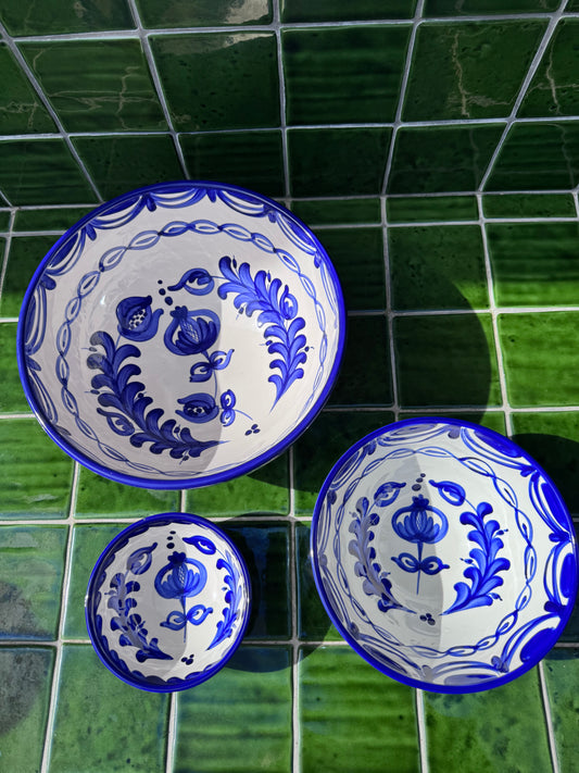 Keramieken kommen blauw met wit - mediterrane stijl | J-Line GRANADA