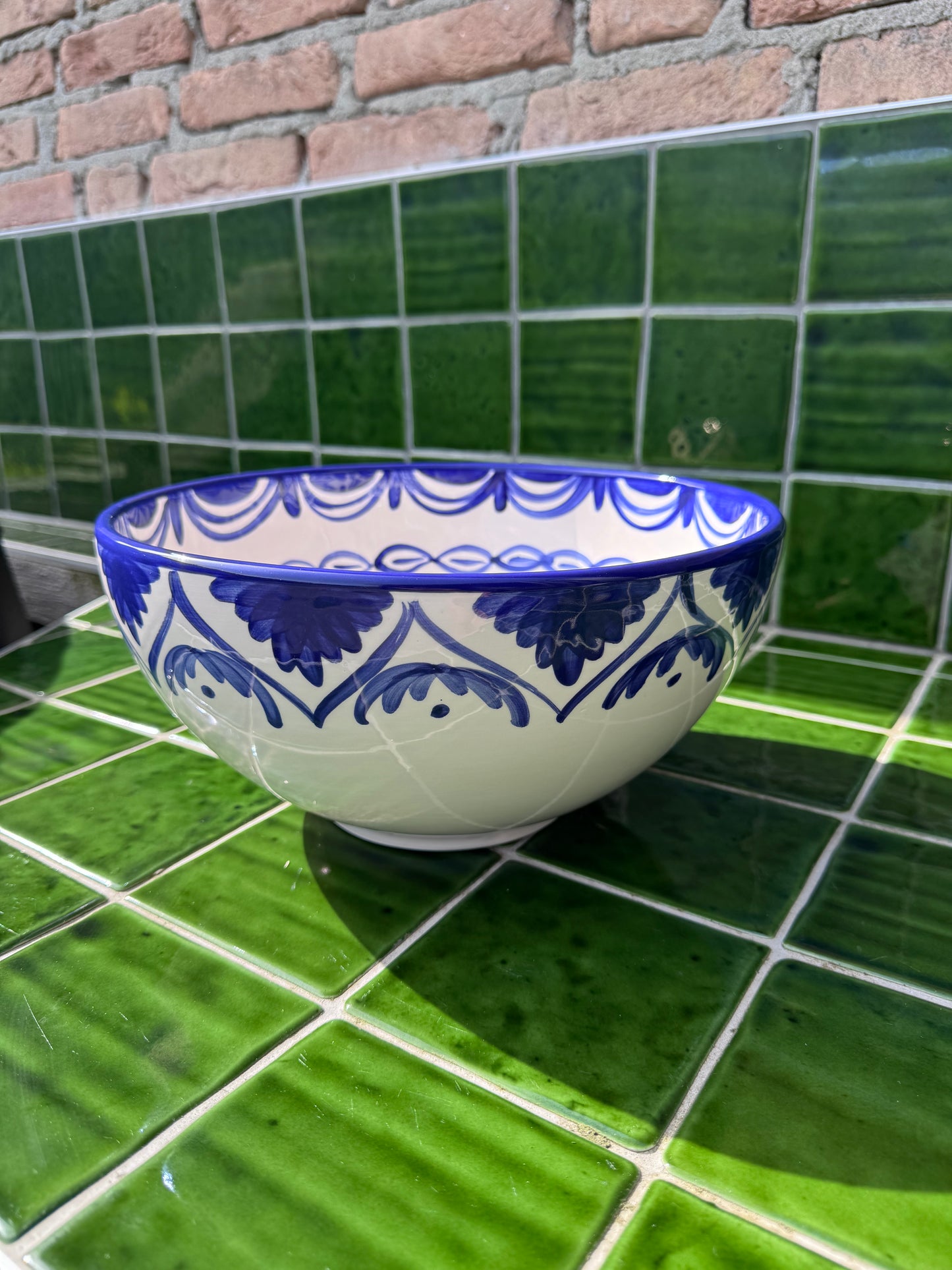 Keramieken kommen blauw met wit - mediterrane stijl | J-Line GRANADA