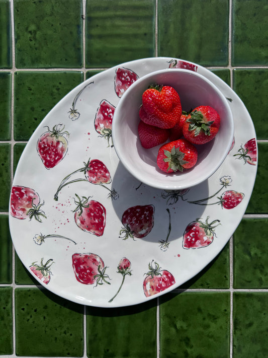 Aardbeien schaal keramiek - speels rood servies | Boltze - STRAWBERRY
