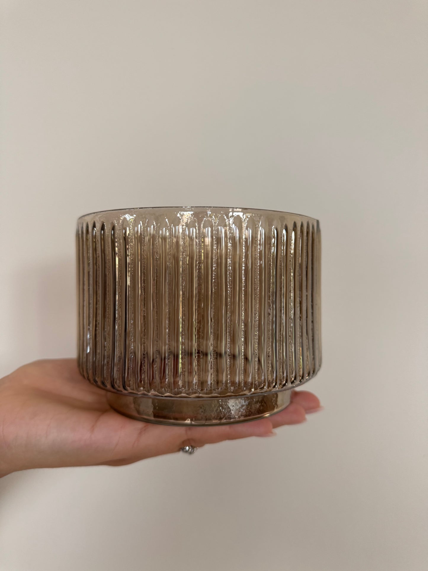 Waxinelichthouder bruin | Sfeervol glaswerk - SJORS