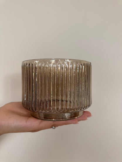 Waxinelichthouder bruin | Sfeervol glaswerk - SJORS