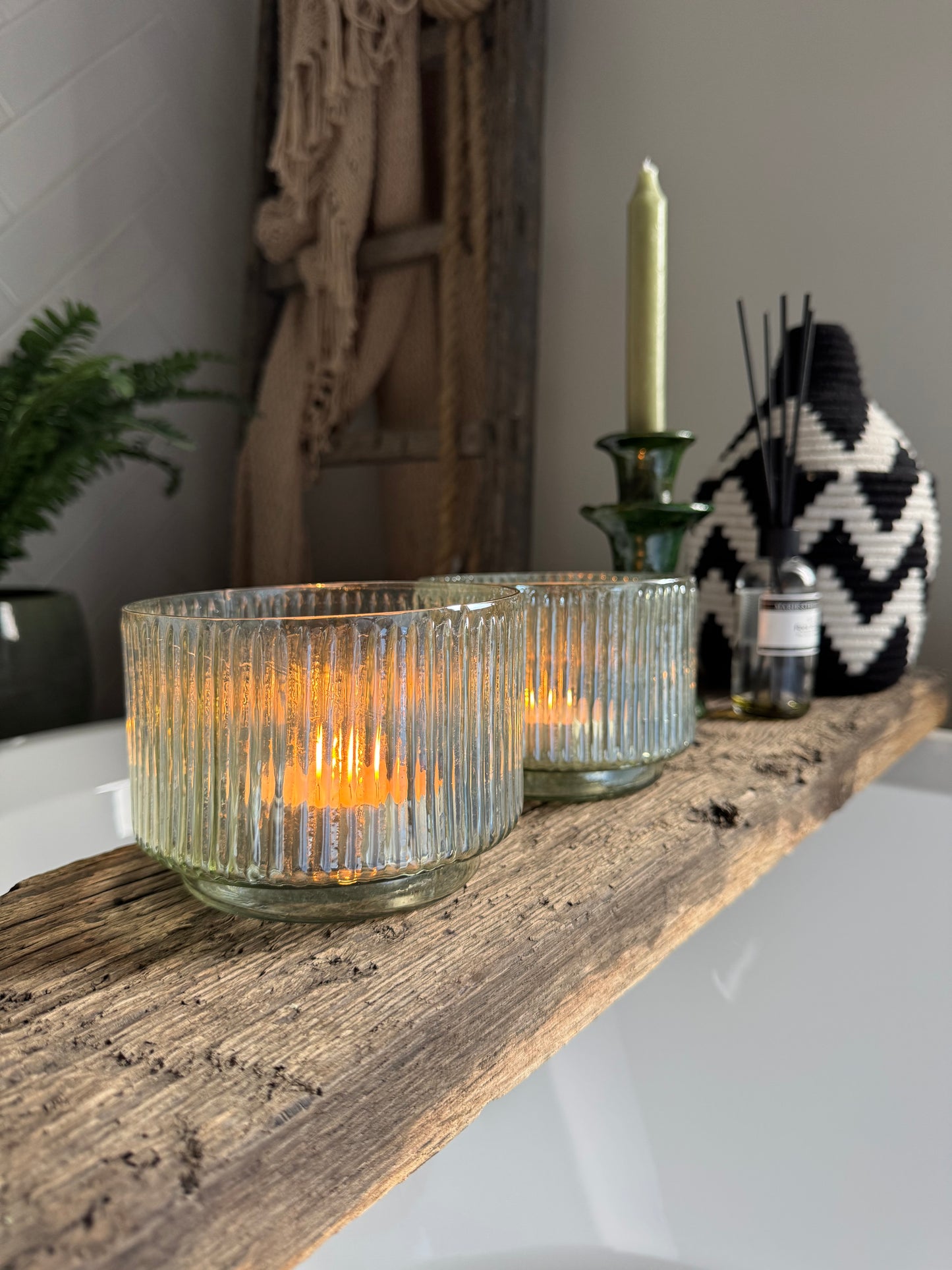 Waxinelichthouder groen | Sfeervol glaswerk - SJORS