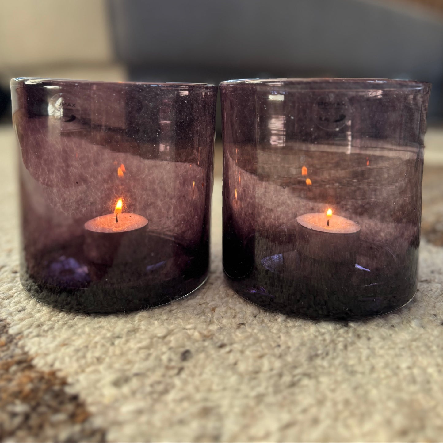 Glazen windlicht van het merk Pomax | Decoratief & aubergine kleur - SKLO