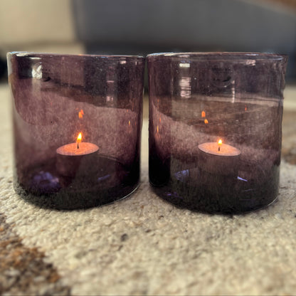 Glazen windlicht van het merk Pomax | Decoratief & aubergine kleur - SKLO