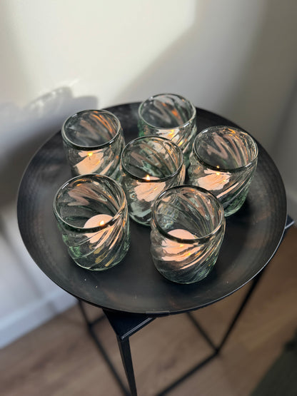 Mondgeblazen glazen theelicht van Pomax | Sfeervolle woondecoratie - ANTIGUA