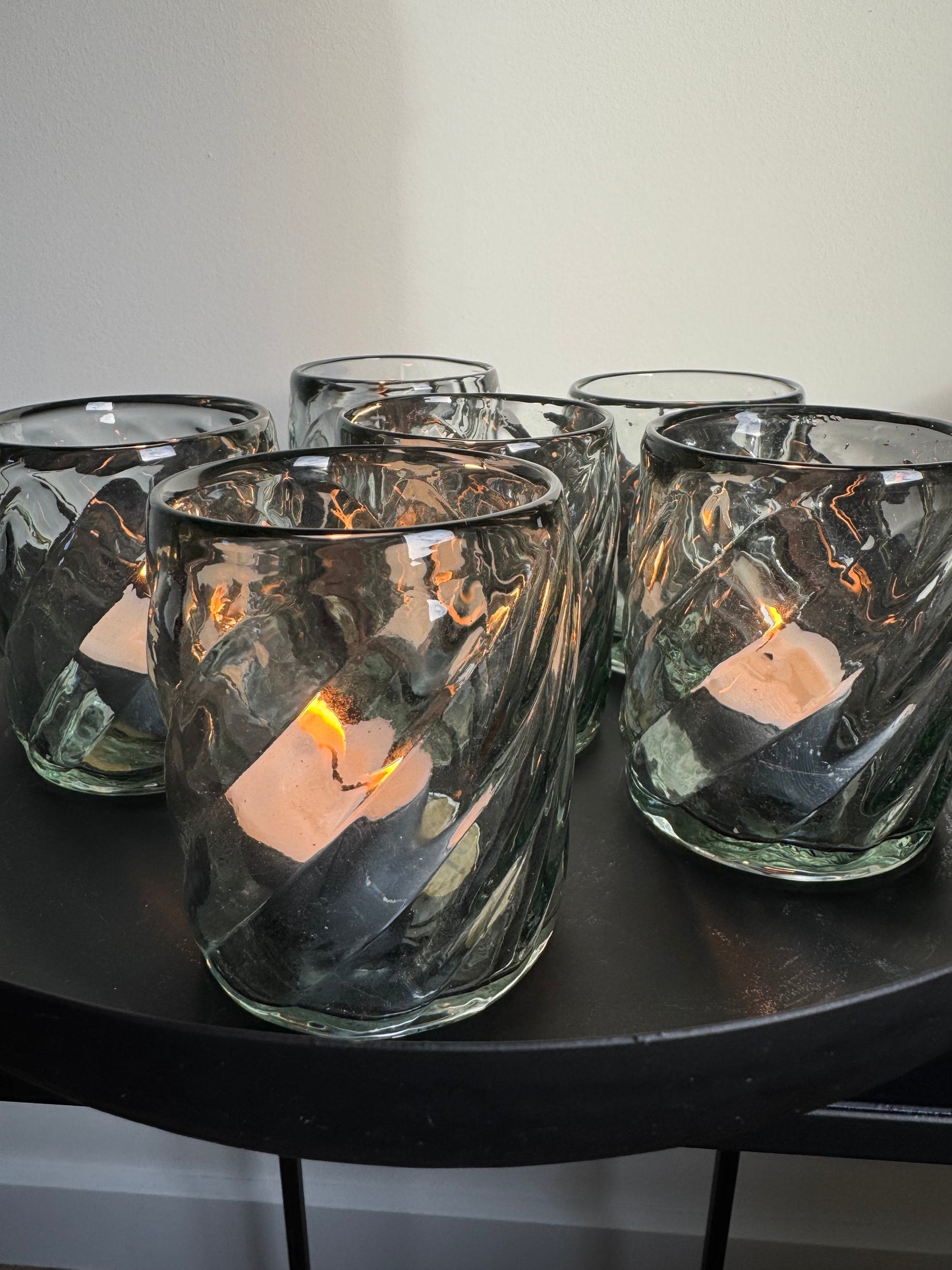 Mondgeblazen glazen theelicht van Pomax | Sfeervolle woondecoratie - ANTIGUA