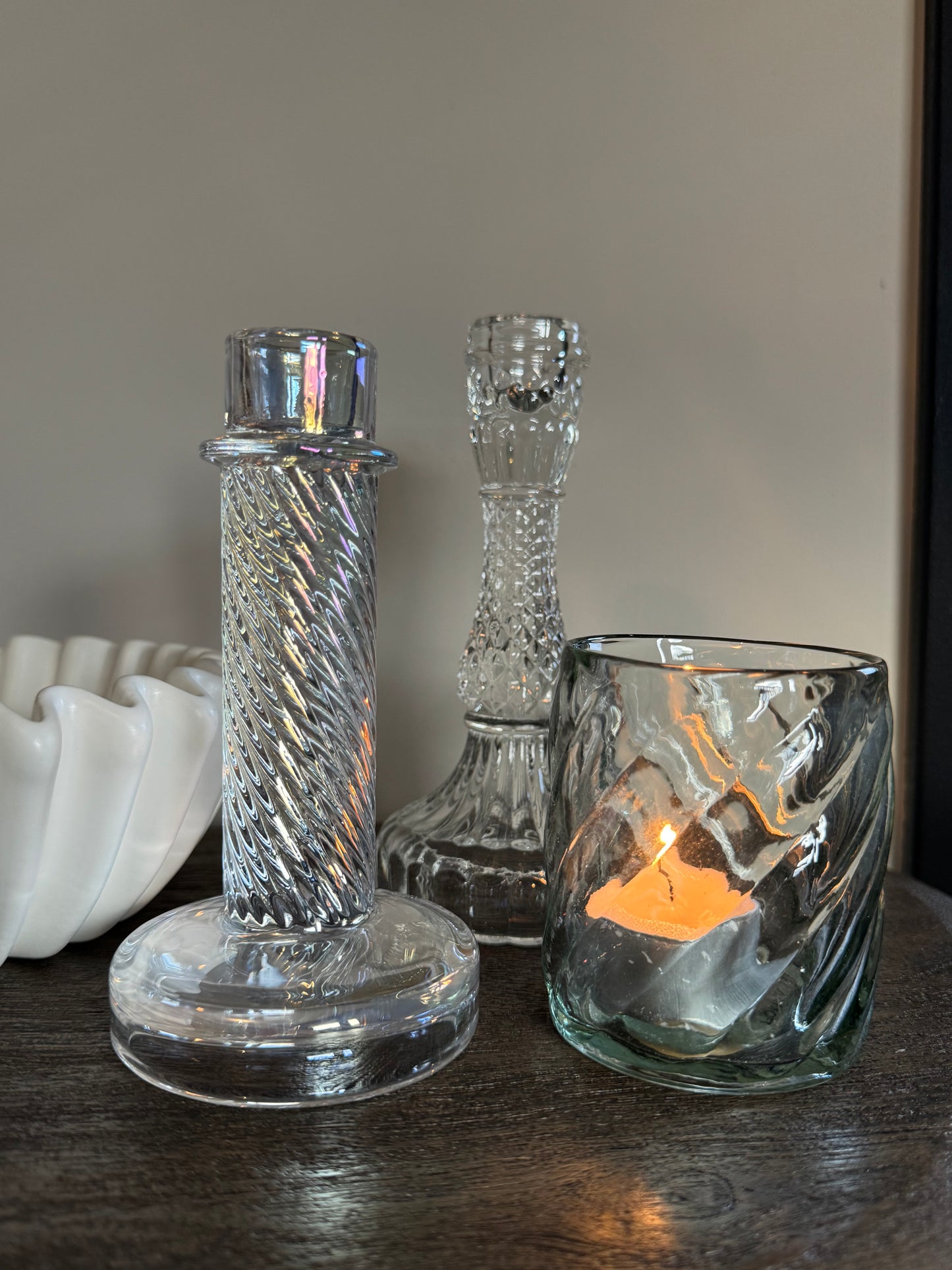 Mondgeblazen glazen theelicht van Pomax | Sfeervolle woondecoratie - ANTIGUA