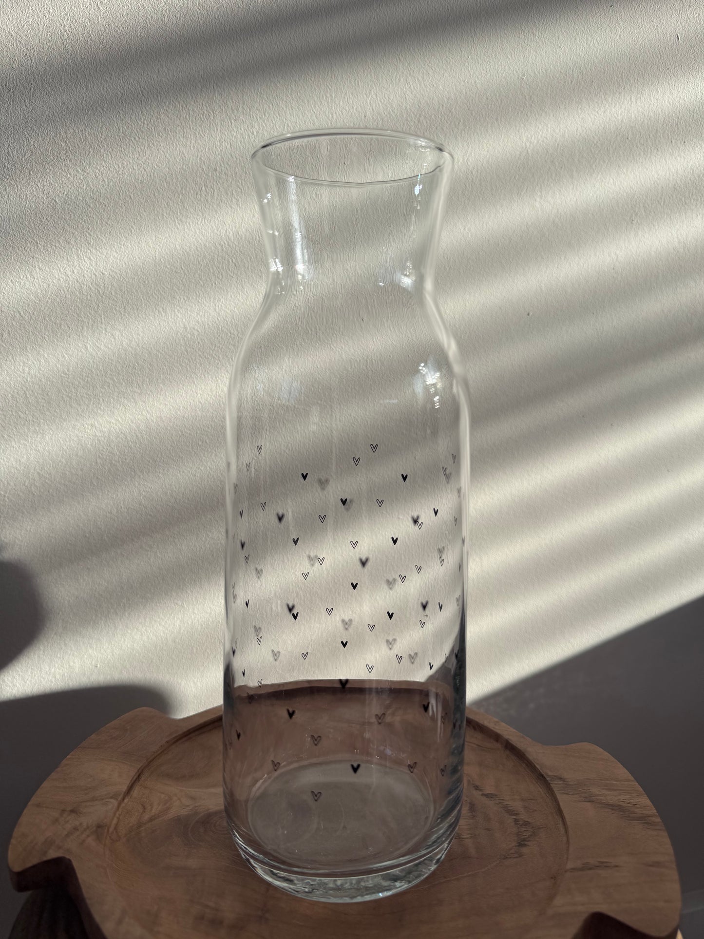 Waterkaraf met hartjes design | helder glas - LOVE
