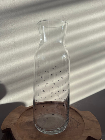 Waterkaraf met hartjes design | helder glas - LOVE