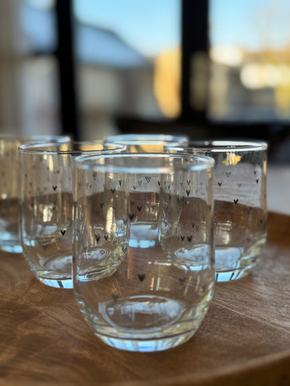 Drinkglas hartjes - LOVE