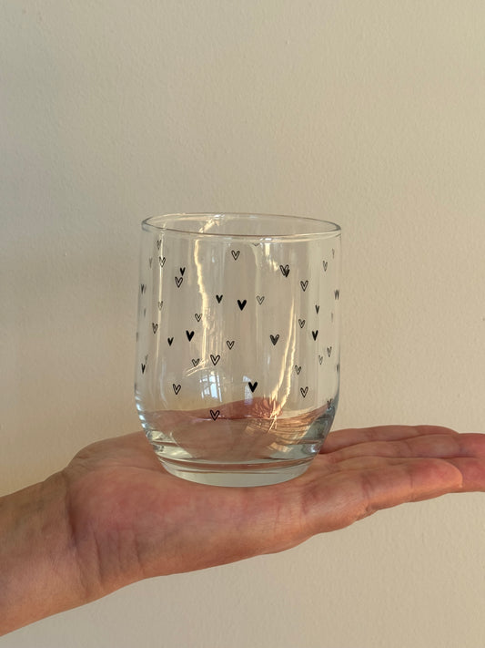 Drinkglas hartjes - LOVE