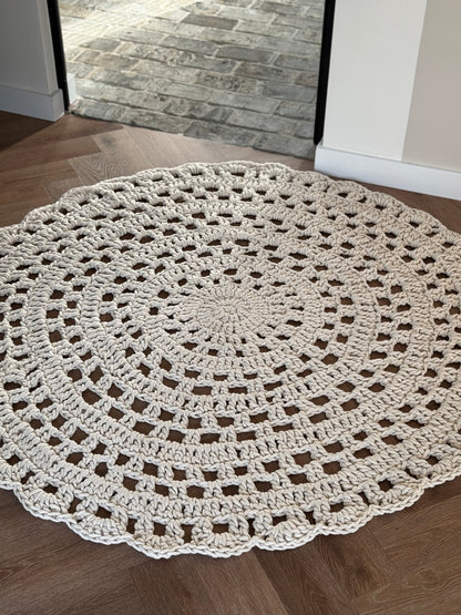 Crochet rond vloerkleed - LIVIA